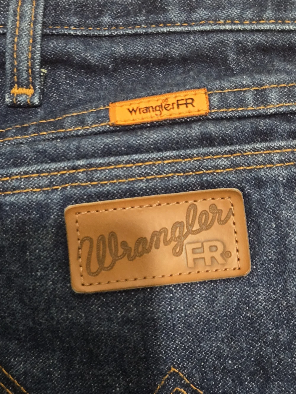 Wrangler FR Men's Dark Blue Denim Work Jeans